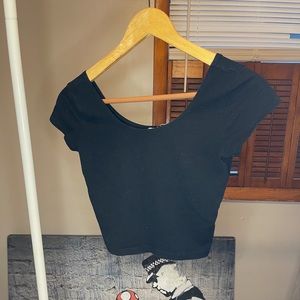 Garage Black Crop Top T- Shirt